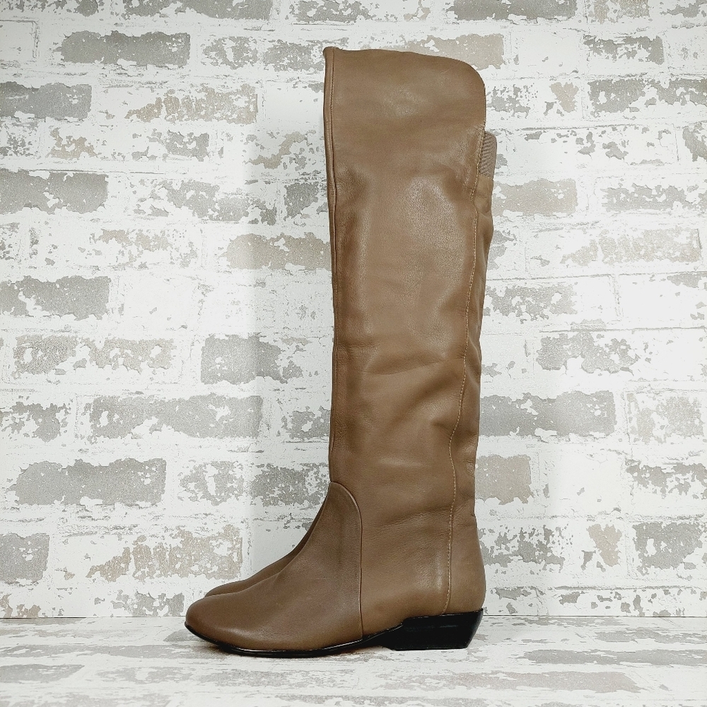 New Chinese Laundry Slate Leather Flat Night Owl Knee High Boots V495
